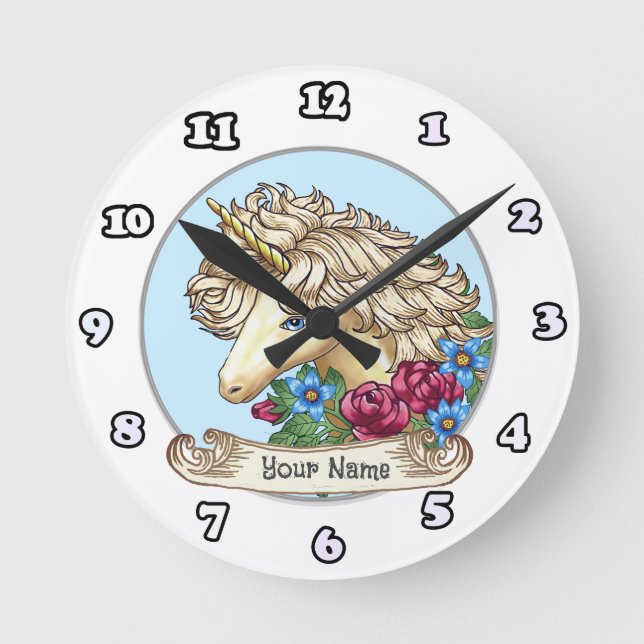 Ronde Horloge rose Unicorn (Recto)