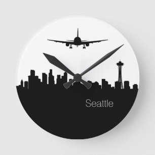 Ronde horloge silhouette de seattle