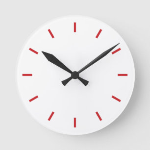 Ronde Horloge simple avec cadran rouge