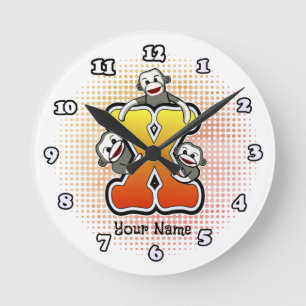 Ronde Horloge Singe Chaussette Monogram X