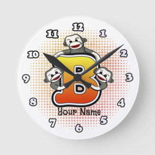 Ronde Horloge Singe Chaussette Monogramme B