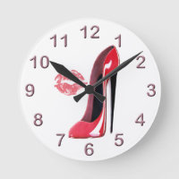 Horloge stylet rouge d'art de chaussure et de