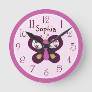 Ronde Horloge sucrière/papillon personnalisée