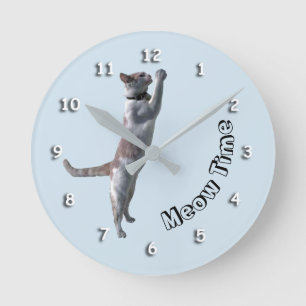 Ronde Horloge - temps de Meow avec le chat