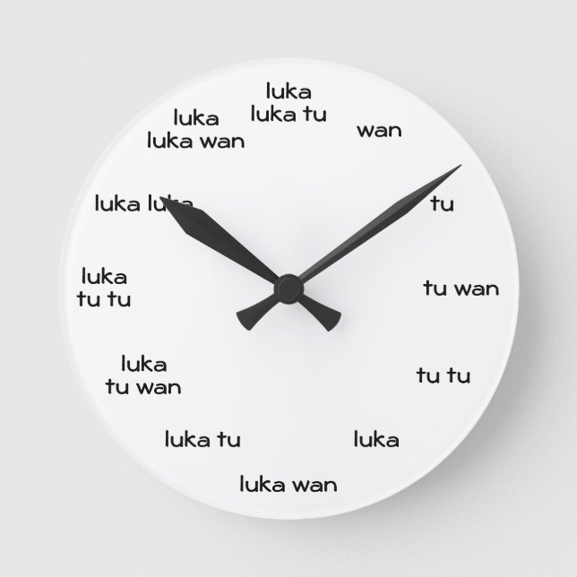 Ronde horloge toki pona (blanc) (Recto)