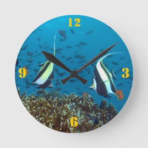 Ronde Horloge tropicale du mur de poissons