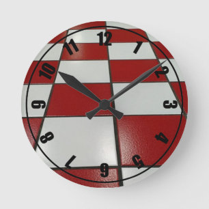 Ronde Horloge vintage blanche rouge de N
