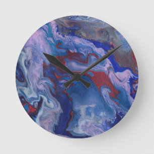 Ronde Horloge Violet Abstrait Vibrant Vape