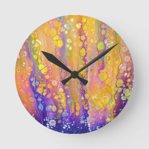 Ronde Horloge violette Abstraite