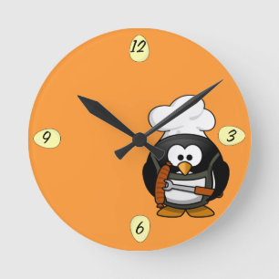 Ronde Joli petit pingouin chef - Horloge