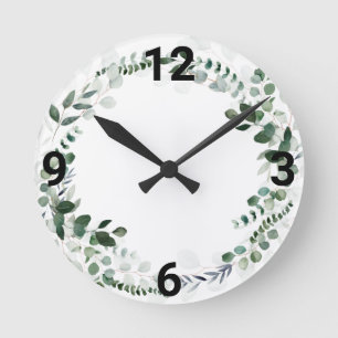 RONDE JOLIE HORLOGE BOTANIQUE BLANCHE