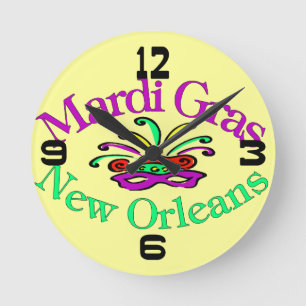 Ronde Mardi Gras New Orleans Horloge Face