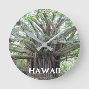 Ronde Maui Hawaii Bayan Tree Horloge