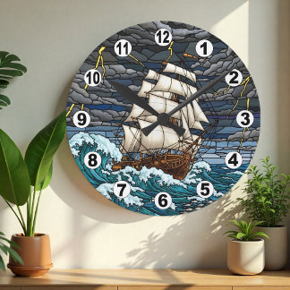 Ronde Mer agitée, horloge de navire, dramatique, nautiqu