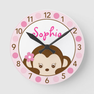 Ronde Mod Girl Singe Infirmière personnalisée Horloge mu