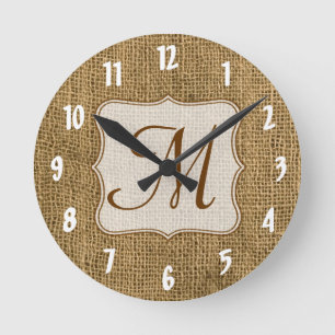 Ronde Monogramme de dentelle du pays Burap Horloge mural