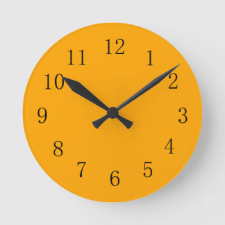 Ronde Montre Moyen Orange Terre Tone Cuisine Mur Horloge