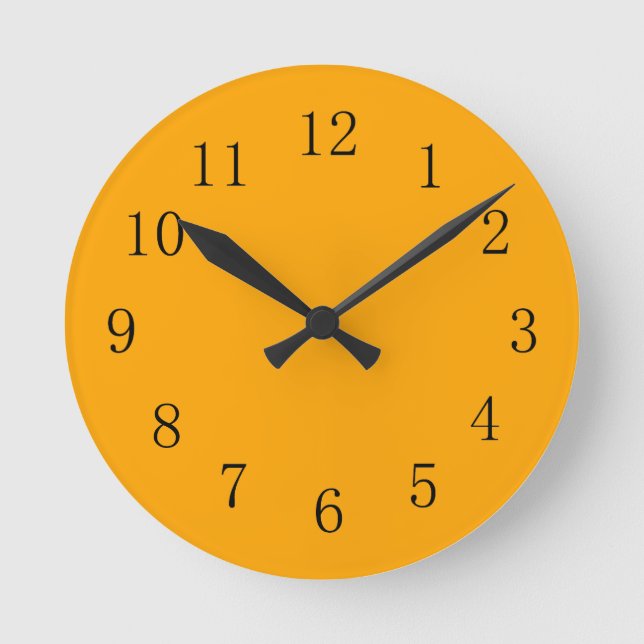 Ronde Montre Moyen Orange Terre Tone Cuisine Mur Horloge (Recto)