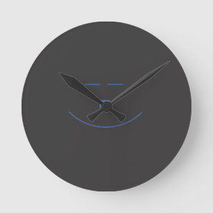 Ronde Mur face de sourire bleu horloge