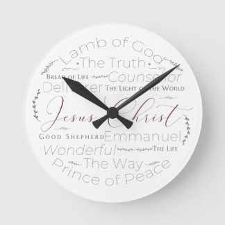 Ronde Noms de Jésus Script Typographie Horloge