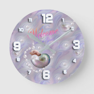 Ronde Nouvelle Mère baby shower Cadeau Baby Horloge rond