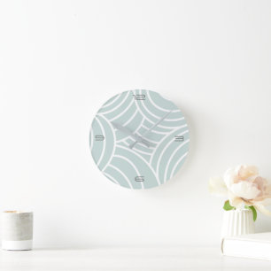 Ronde Nuages De Rêve Horloge Mur Acrylique Bleu Et Blanc