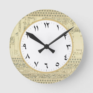 Ronde Numéro arabe Horloge Ancien Egypte hiéroglyphes