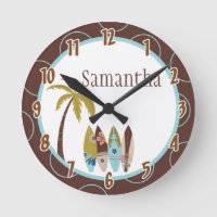 Panneaux de Surf de surfeur Hawaiian Horloge perso