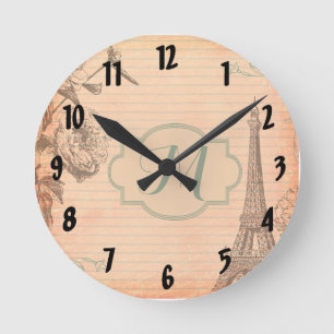 Ronde Paris France Eiffel Monogramme Première horloge mu