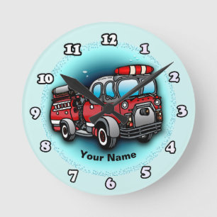 Ronde Petite horloge de camion de pompiers des pompiers