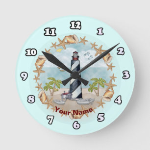 Ronde Phare Horloge Coquillages Floride