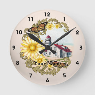Ronde Phare papillon Horloge