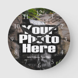 Ronde Photo personnalisée Horloge couleur complète avec 
