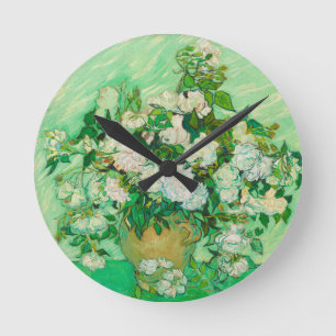 Ronde Roses par Vincent van Gogh Round Wall Horloge