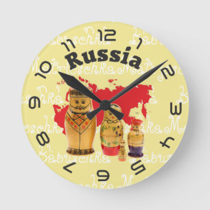 Ronde Russie - Russie Babouchka - Matriochka horloge mur
