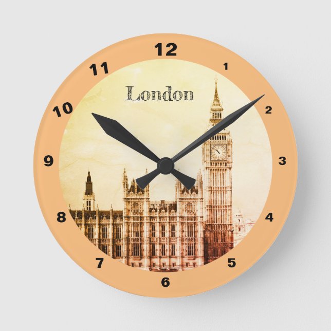 Ronde Rustic Big Ben Horloge & Londres - Westminster (Recto)