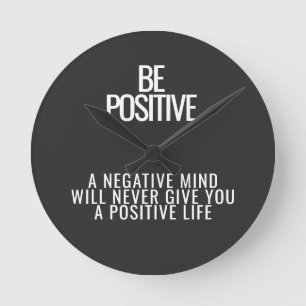 Ronde Soyez Positif Horloge Mur