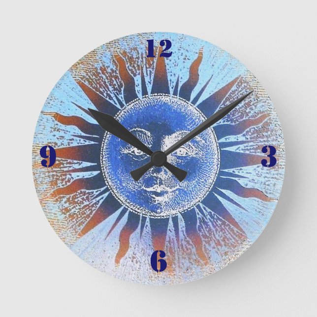 Ronde Sun God Sun Face Mur Horloge (Recto)