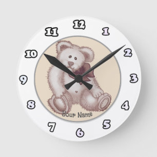 Ronde Teddy Bear horloge bébé