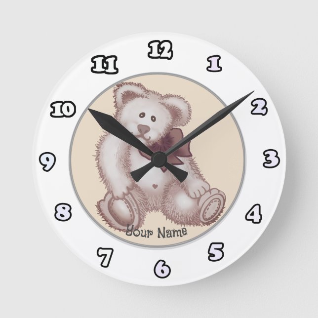 Ronde Teddy Bear horloge bébé (Recto)