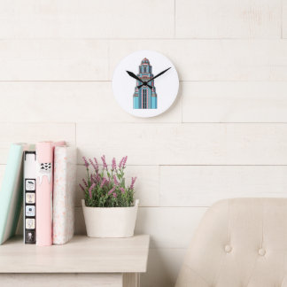 Ronde Tour horloge pastel : Autocollant délice Art Déco