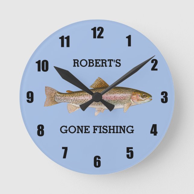 Ronde Truite Personnalisée Partie Pêcher Grande Horloge (Recto)