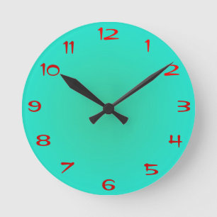 Ronde Vert citron pâle chaud > Horloge de cuisine avec c