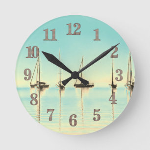 Ronde Voile sur Mur du Jour ensoleillé Horloge