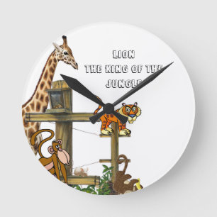Ronde Zoo Lion Le Roi de la Jungle Horloge