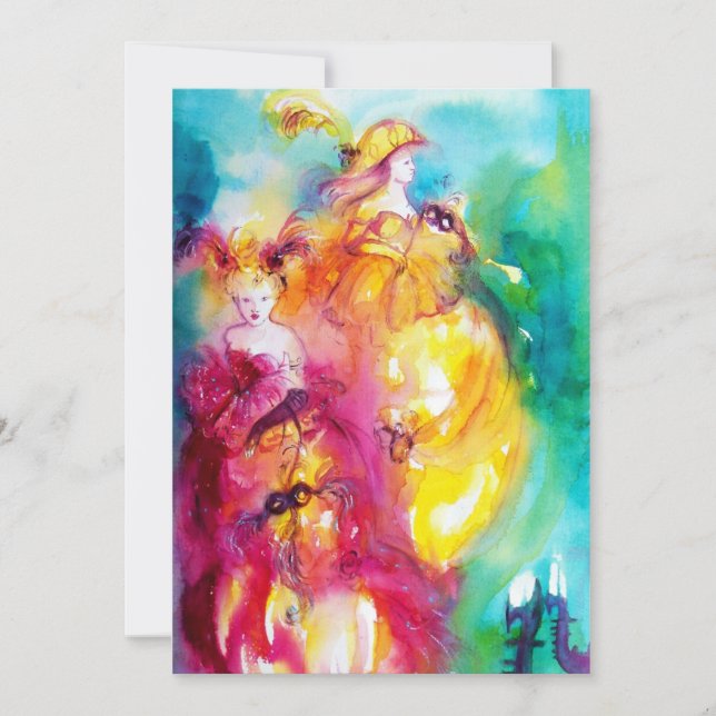 RONDO IN LAGOON, 16 . Geburtstag Masquerade Party Einladung (Vorderseite)