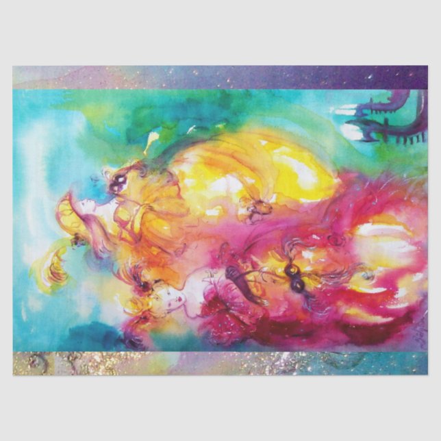 RONDO IN LAGOON, Ladys in Masquerade Night Venice Seidenpapier (Vorderseite)