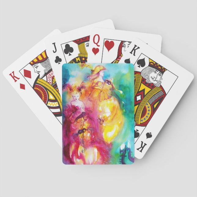 RONDO IN LAGOON Venezianisch Masquera Wasserfarbe Spielkarten (Rückseite)