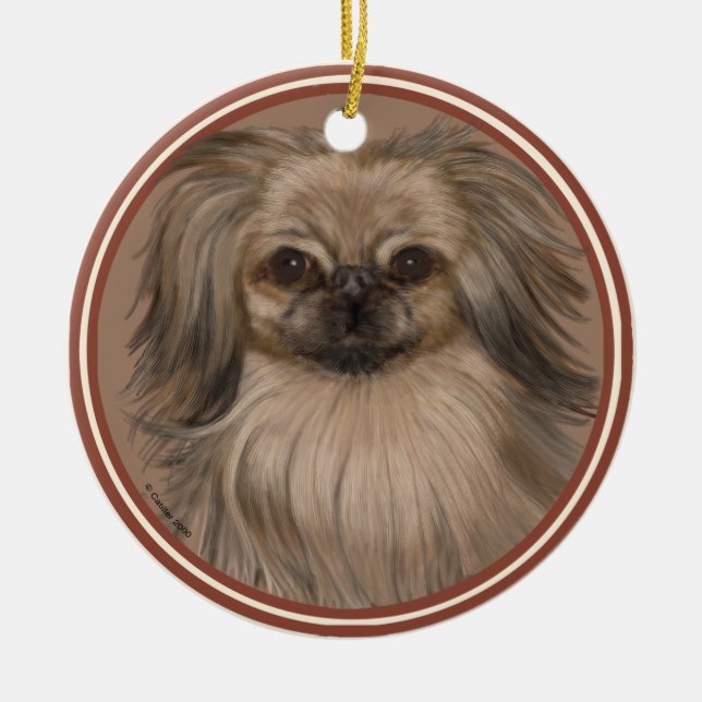 Rondo Pekingese Keramik Ornament (Vorne)