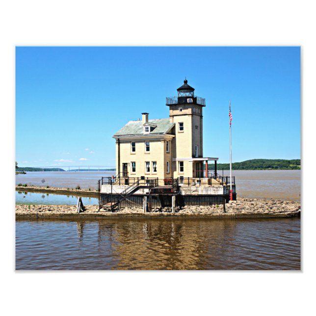 Rondout Creek Lighthouse, Hudson River New York Fotodruck (Vorne)